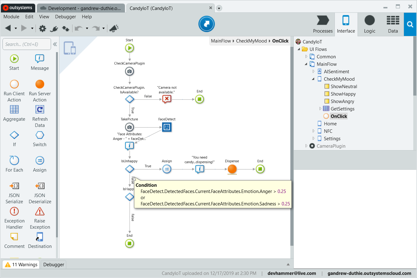 OnClick Client Action