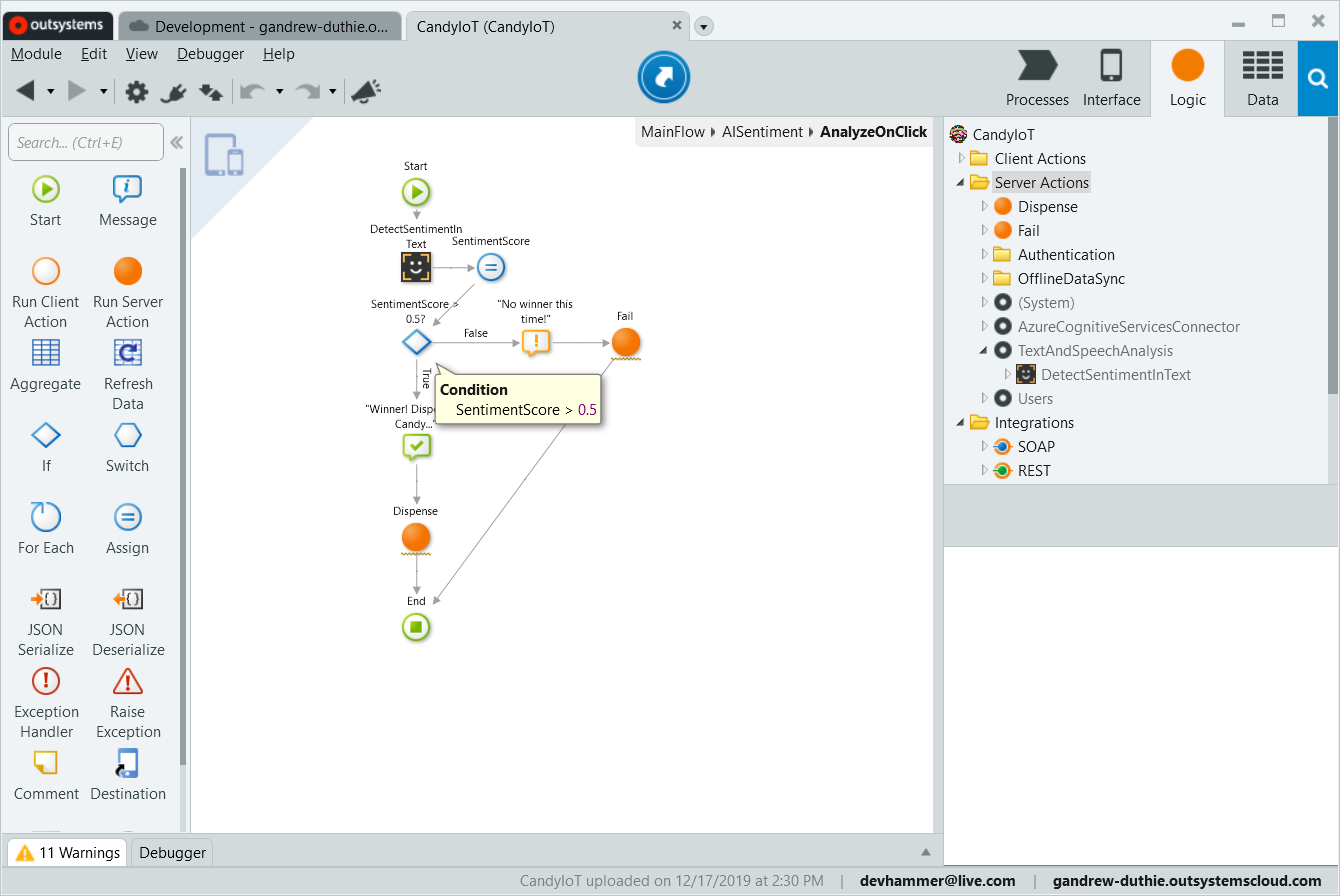 Analyzing sentiment via client action.